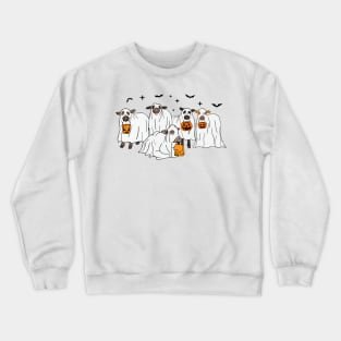 Funny Cow Ghost Halloween - Farmer Trick Or Treat - Cow Lover Crewneck Sweatshirt